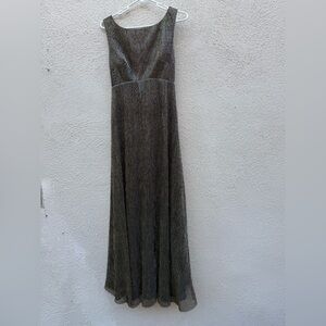 Fame and partners Mettalic crinkle knit Gold dress